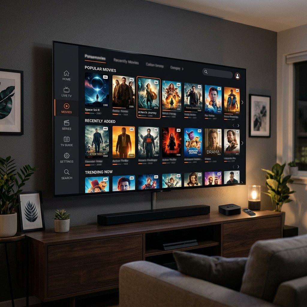 Interface oficial do aplicativo carregando os canais esportivos do teste xciptv player premium
